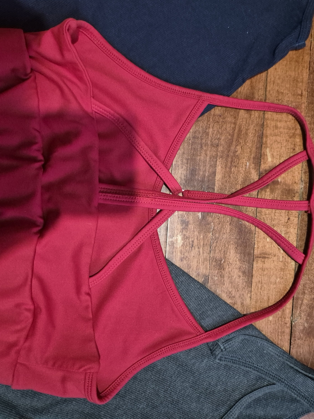 Old Navy And Shein Tanks & Strappy Bralette 3-Piece Set - Navy, Charcoal & Red S - Picture 5 of 5